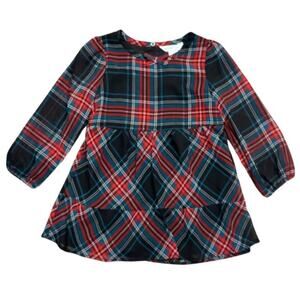 Draper James Girl's Loose Fitting Pullover Style Plaid Holiday Dress Size 3T‎